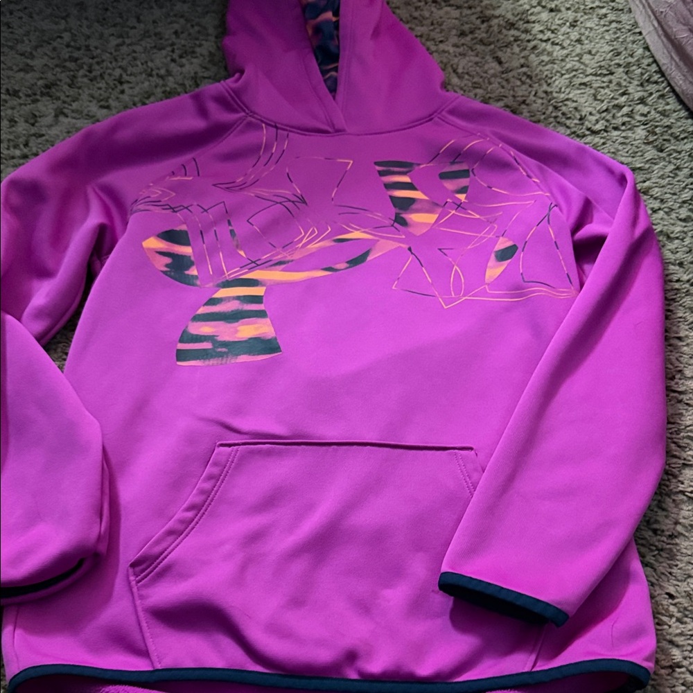 Under armour Vibrant Purple Hoodie with Abstract Design